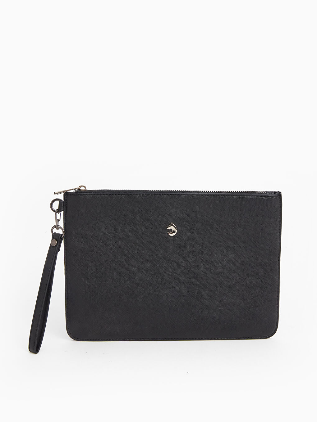 Siyah Deri Görünümlü Kadın El Çantası-2