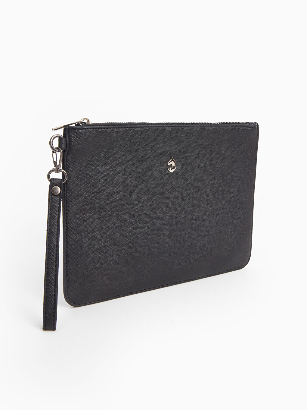 Siyah Deri Görünümlü Kadın El Çantası-3