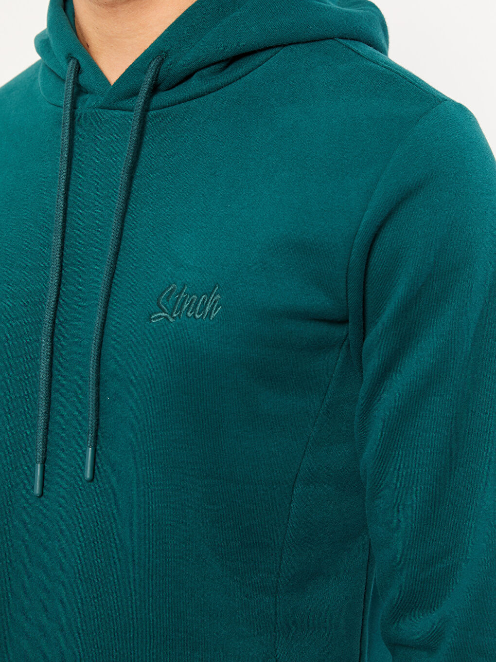 LCW Casual Koyu Yeşil Uzun Kollu Nakışlı Erkek Hoodie - 3