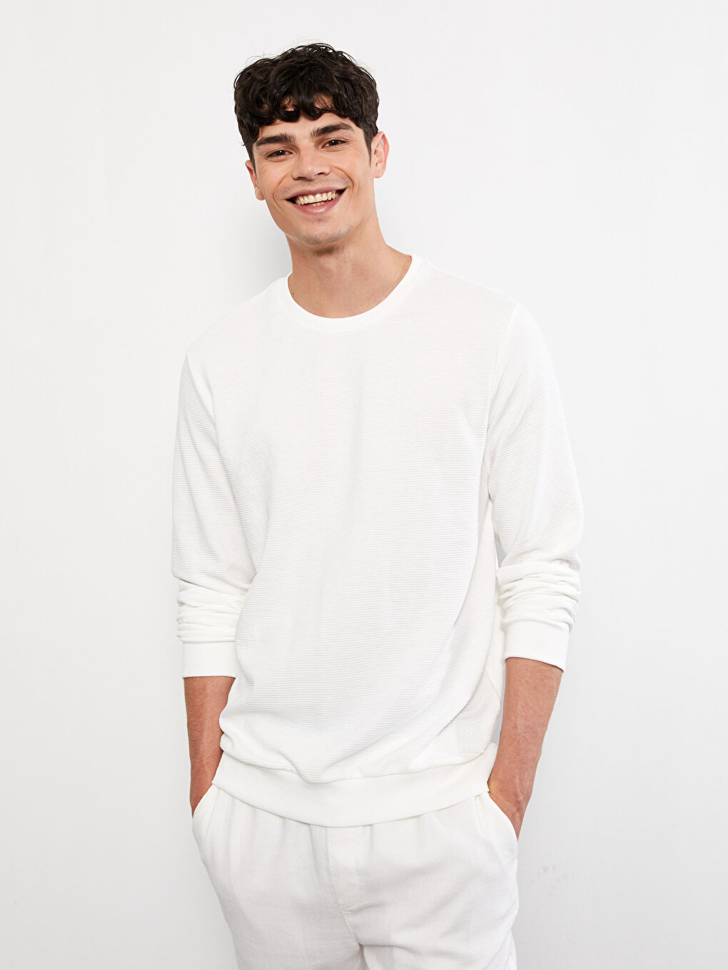 XSIDE Bisiklet Yaka Uzun Kollu Erkek Sweatshirt -W2EH17Z8-R5B