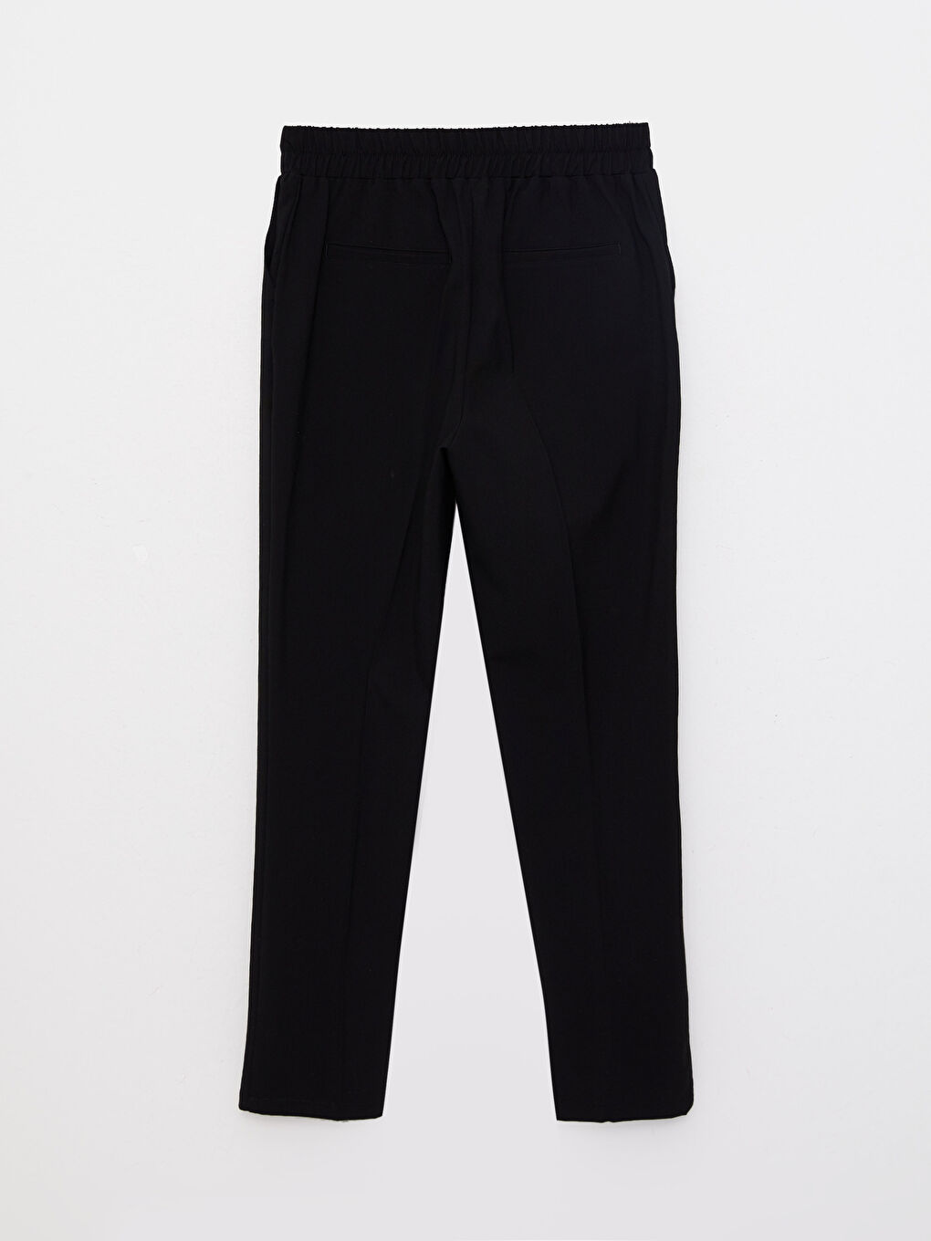 Siyah Kadın Rahat Kalıp Düz Pantolon-6