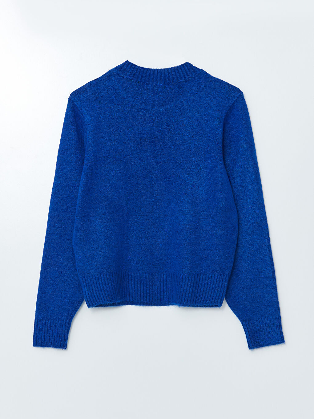 Mavi Bisiklet Yaka Düz Uzun Kollu Kadın Triko Kazak-6