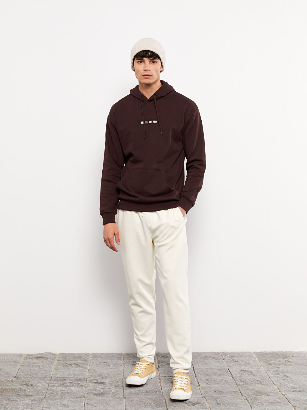 Long Sleeve Printed Men's Thick Hoodie