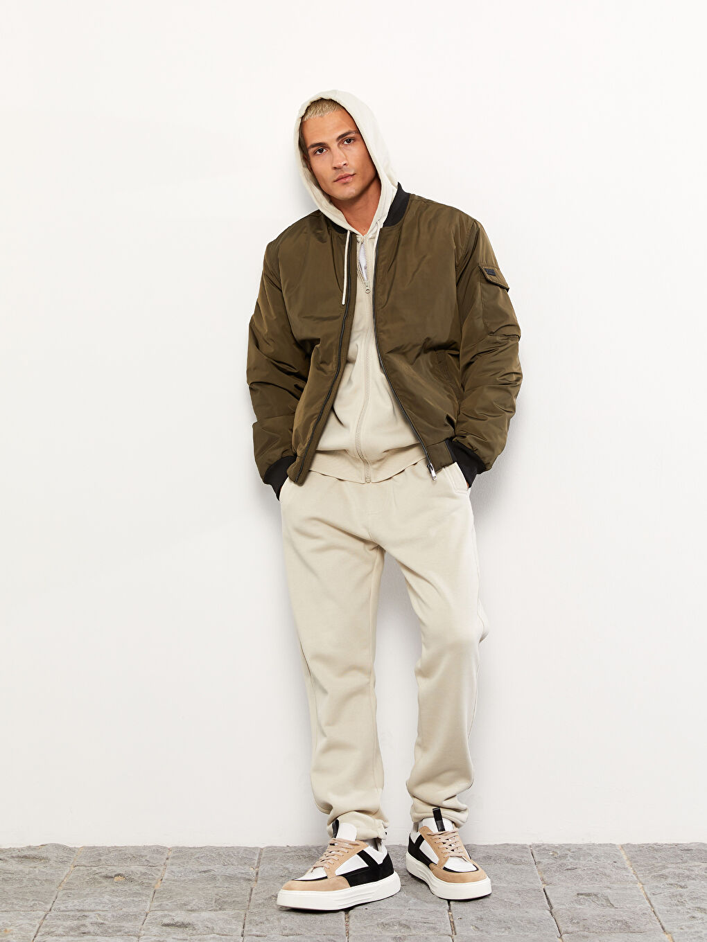 Gri Dar Kalıp Erkek Kalın Eşofman Altı