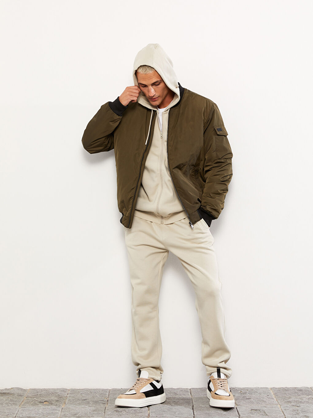 Gri Dar Kalıp Erkek Kalın Eşofman Altı-1