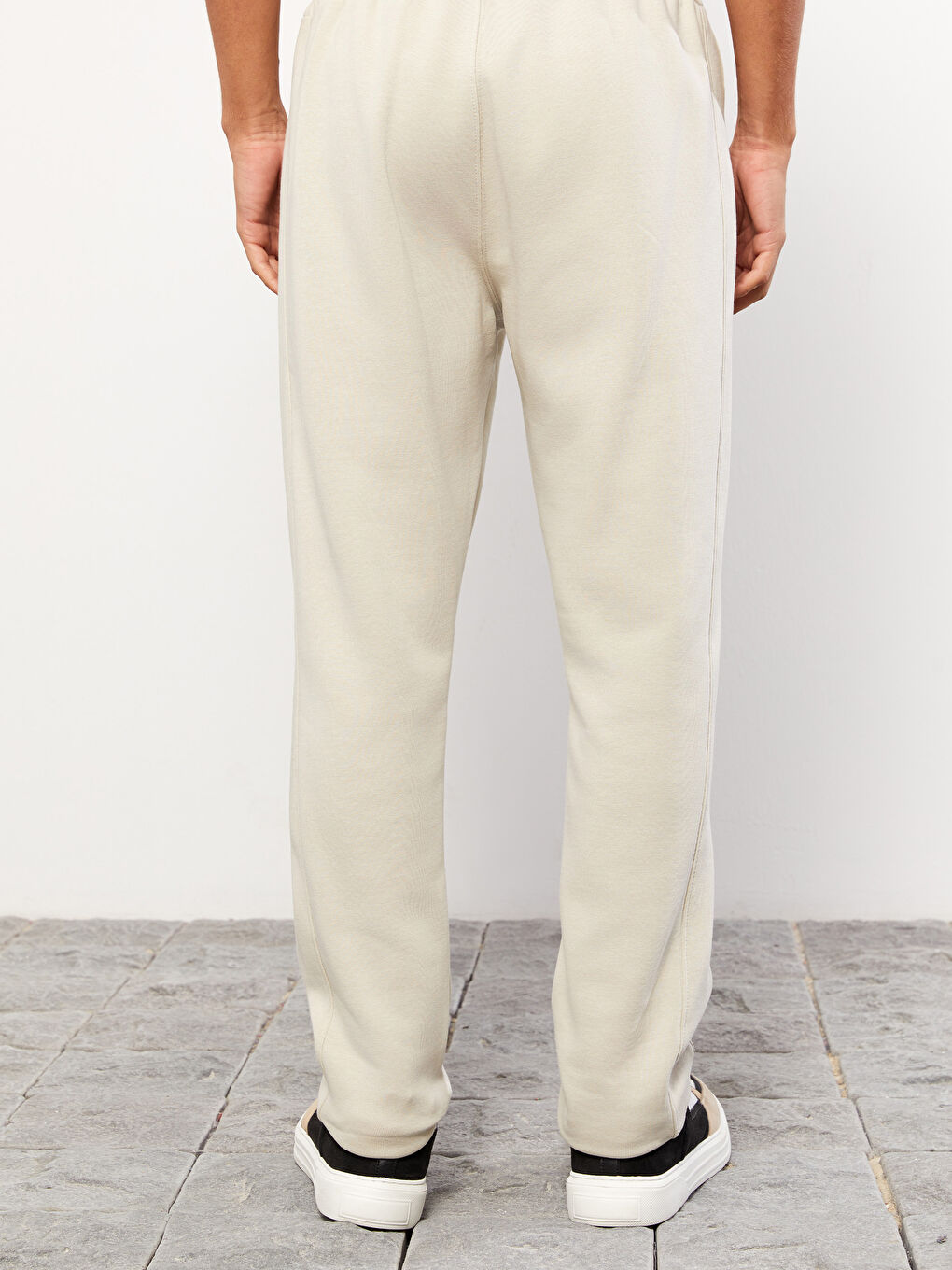 Gri Dar Kalıp Erkek Kalın Eşofman Altı-4