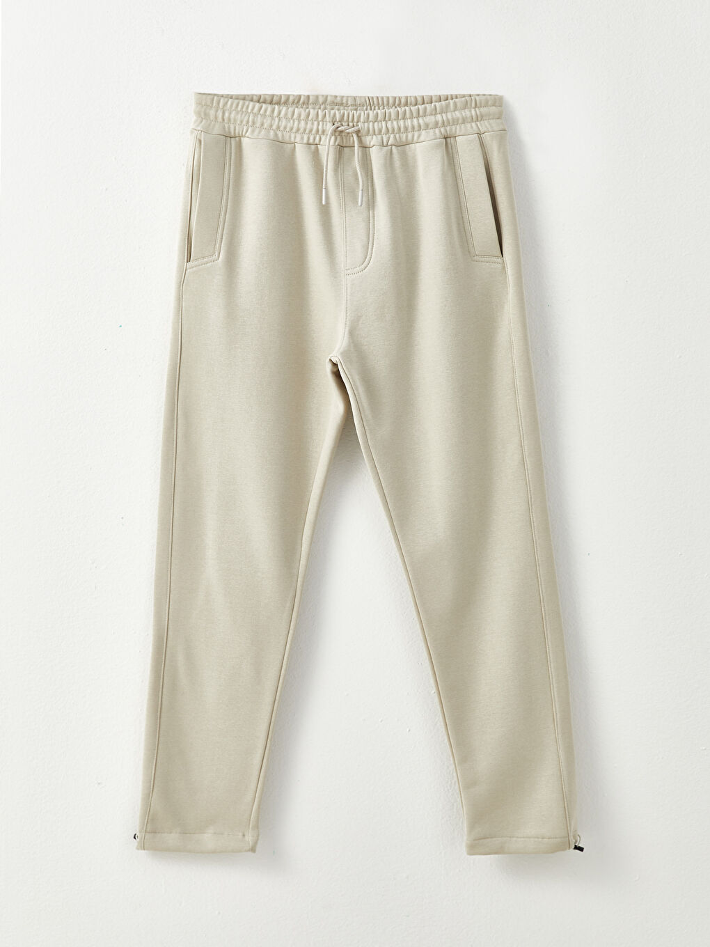 Gri Dar Kalıp Erkek Kalın Eşofman Altı-5