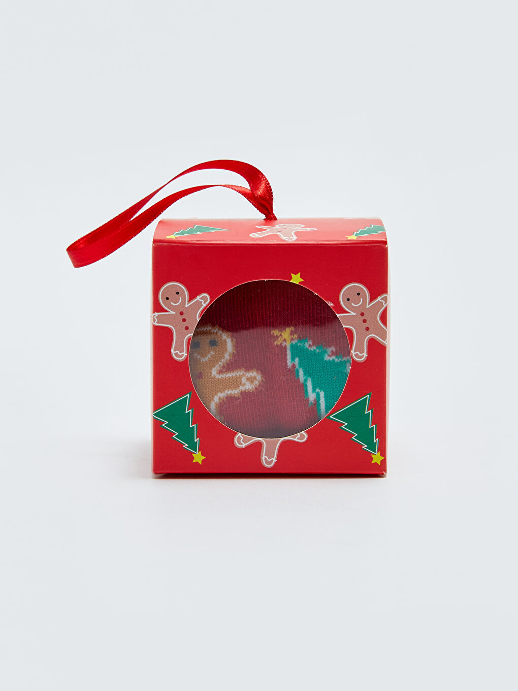 Bordo Yılbaşı Temalı Kadın Soket Çorap