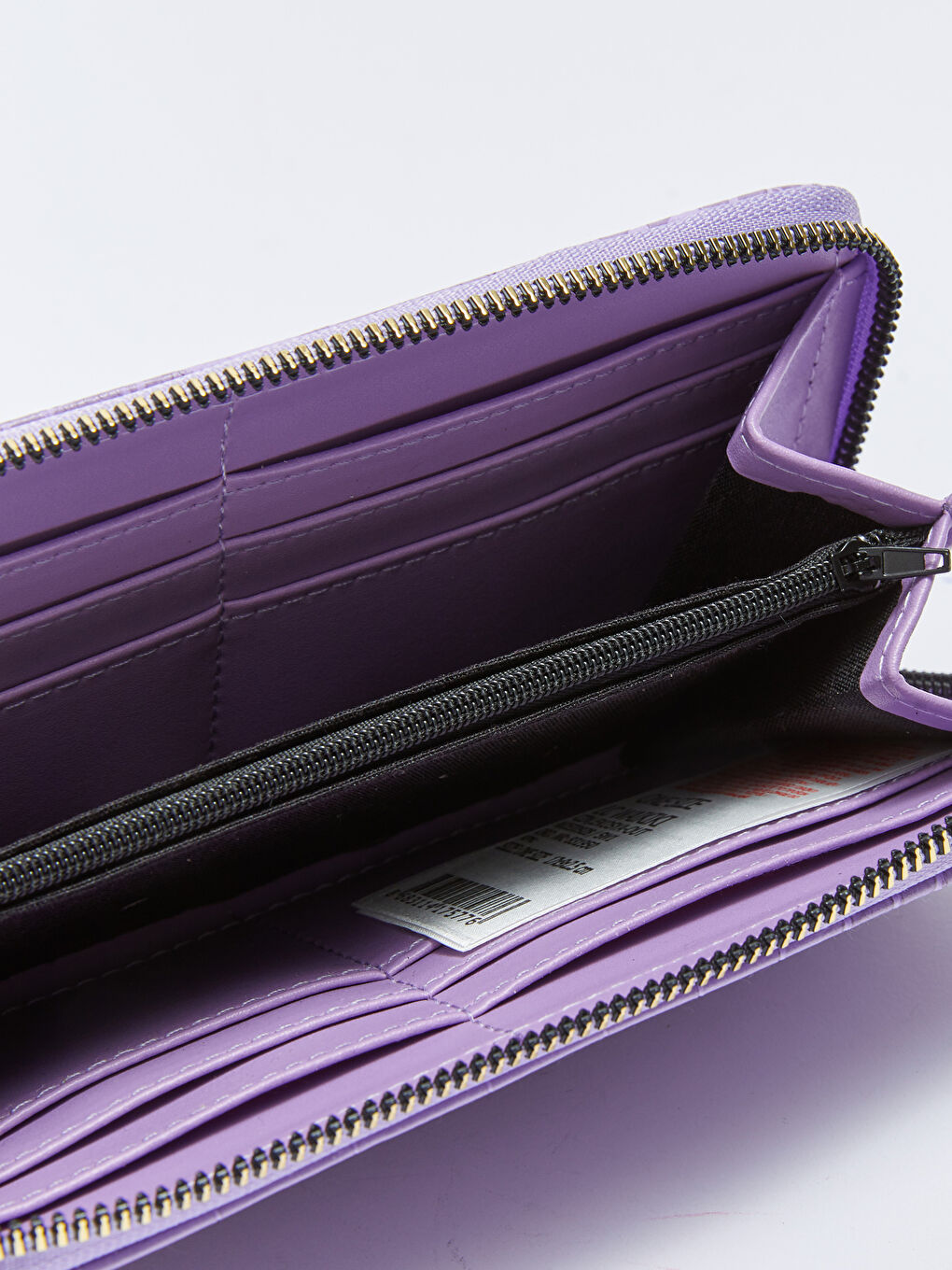 Lila Deri Görünümlü Kroko Desenli Kadın Cüzdan-2