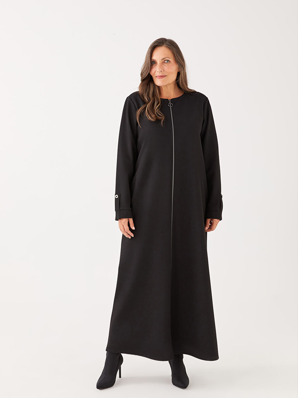 عەبایەی یه‌خه‌ی كراس سادە قۆڵ درێژ بۆ ژنان-1