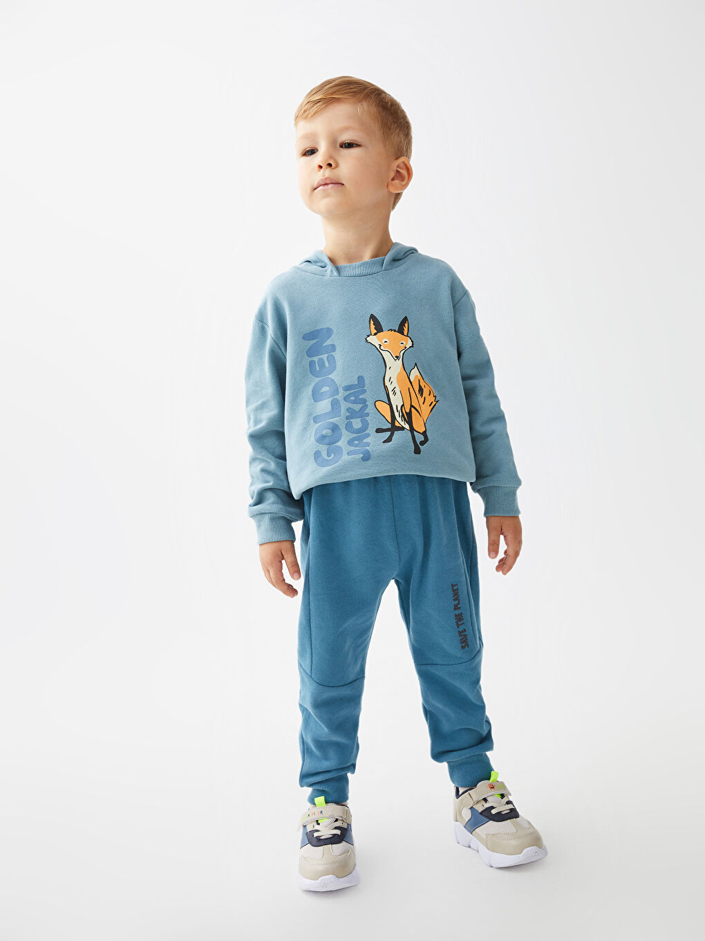 Серпімді белдікті принтті ұл балаға арналған спорттық шалбар-2