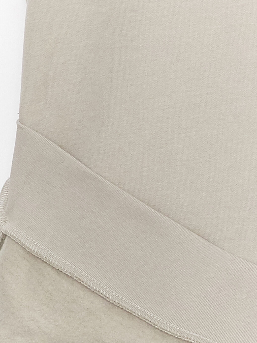 Bej Bisiklet Yaka Baskılı Erkek Kalın Sweatshirt-7