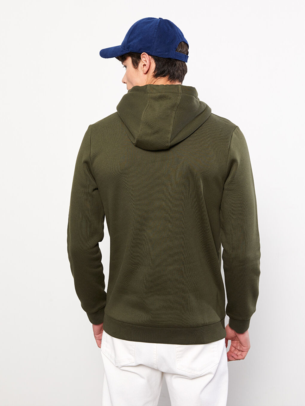 LCW Casual Koyu Haki Uzun Kollu Baskılı Erkek Hoodie - 4