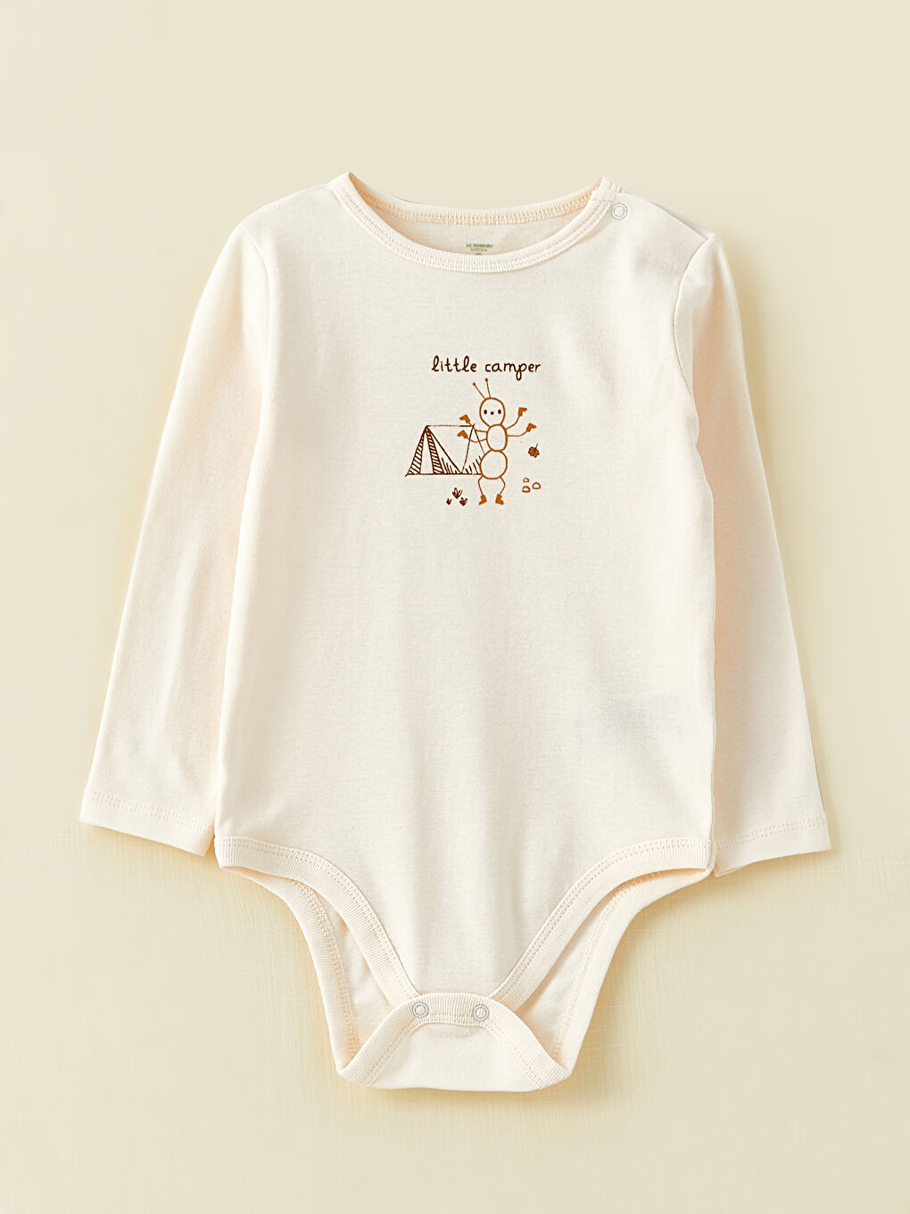 Crew Neck Long Sleeve Organic Cotton Baby Boy Snap Snap Body 4-Piece-1