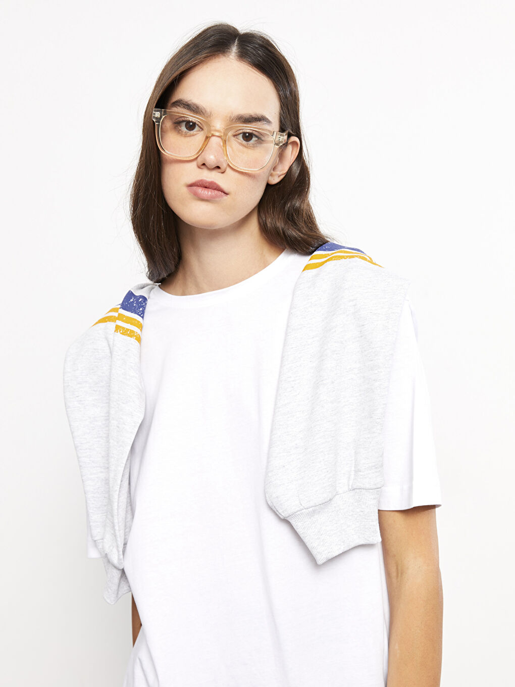 Crew Neck Straight Short Sleeve Cotton Women's T-Shirt