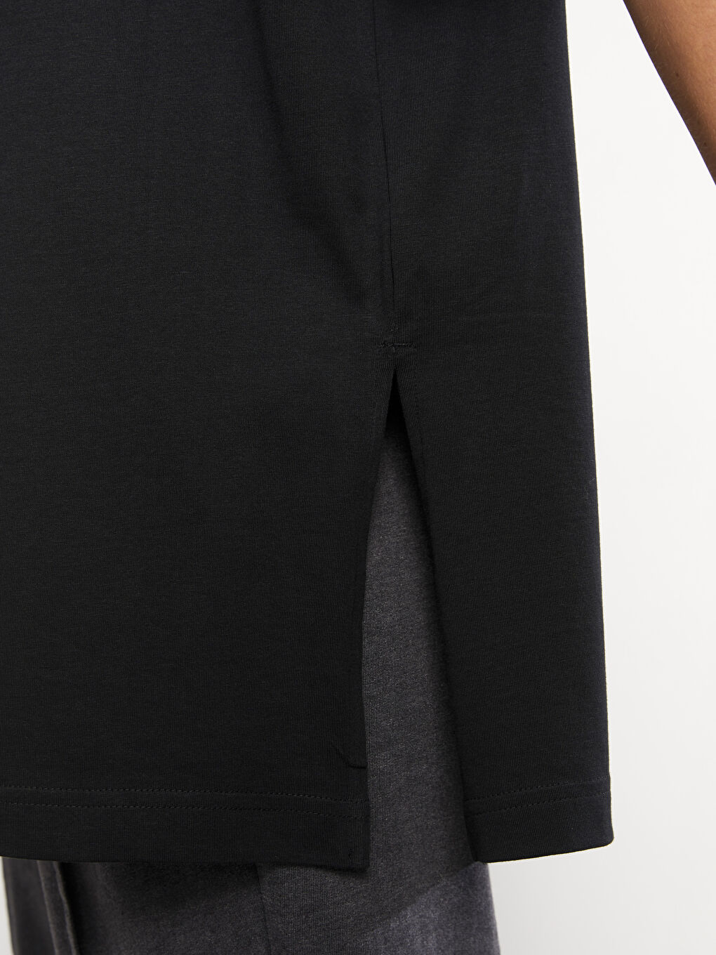 Tricou de Damă din Bumbac cu Mânecă Scurtă și Guler Rotund-3