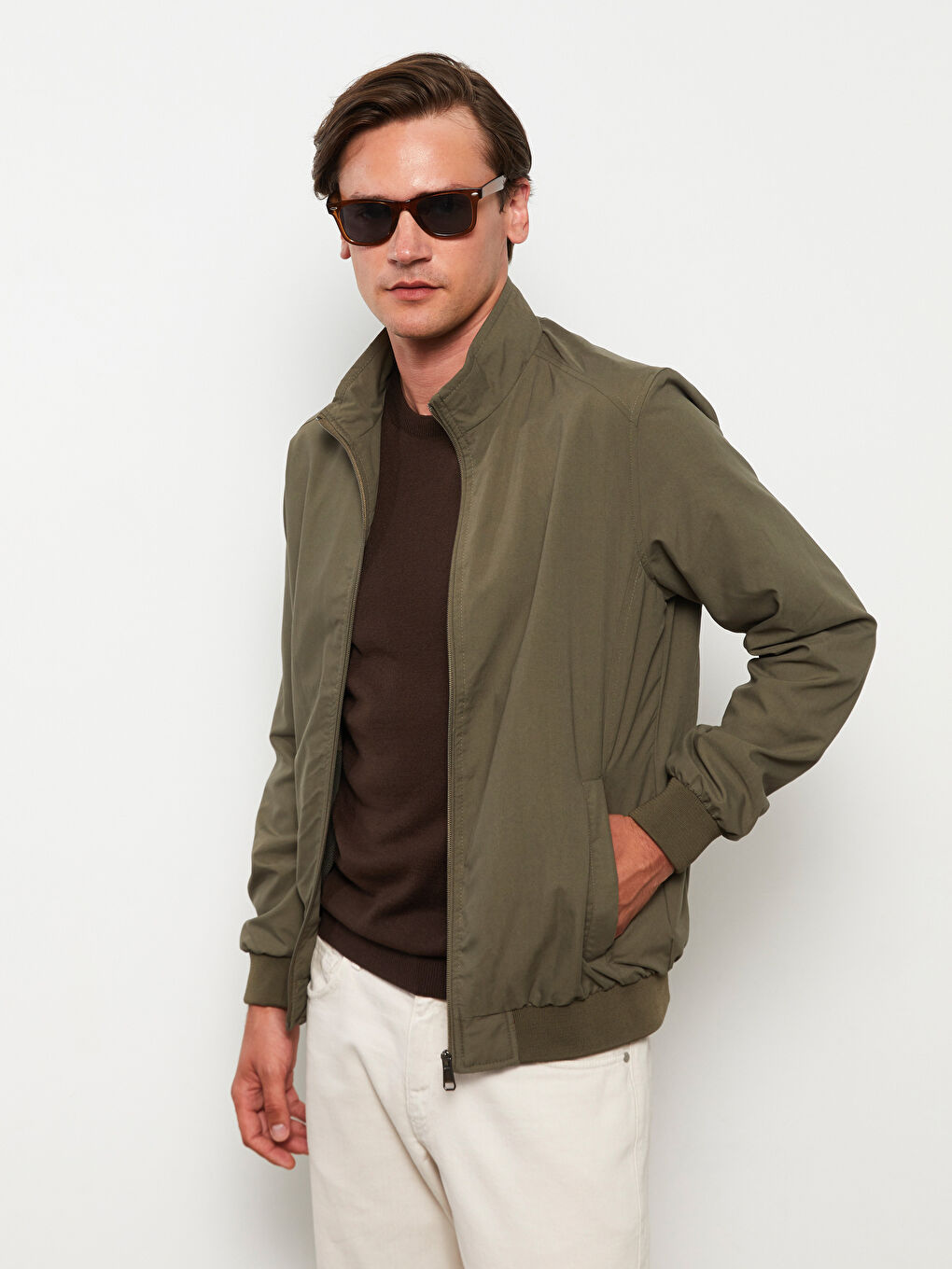 Standard Fit Funnel Neck Men's Coat-2