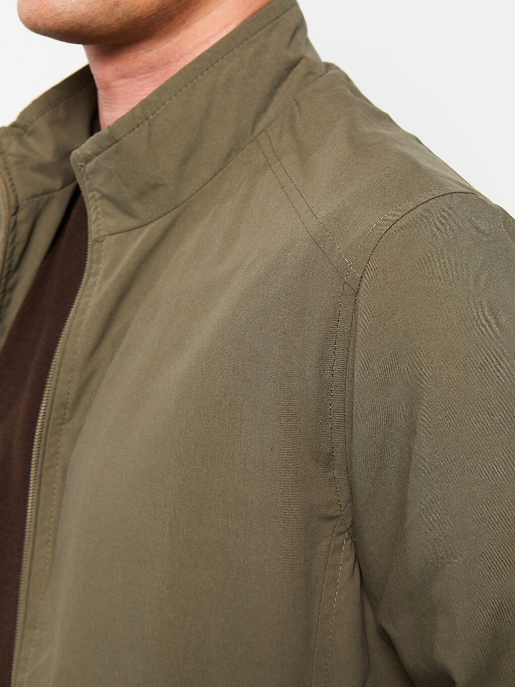 Standard Fit Funnel Neck Men's Coat-3