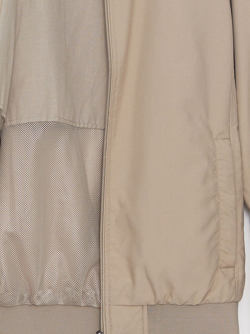 Bej Standart Kalıp Dik Yaka Erkek Mont-7