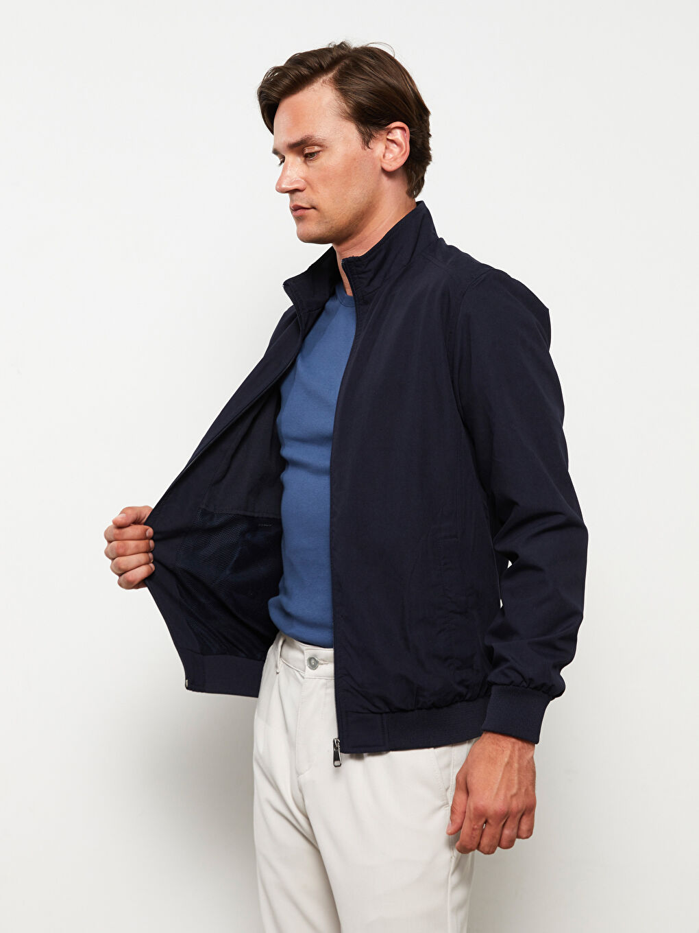 Standard Fit Funnel Neck Men's Coat-2