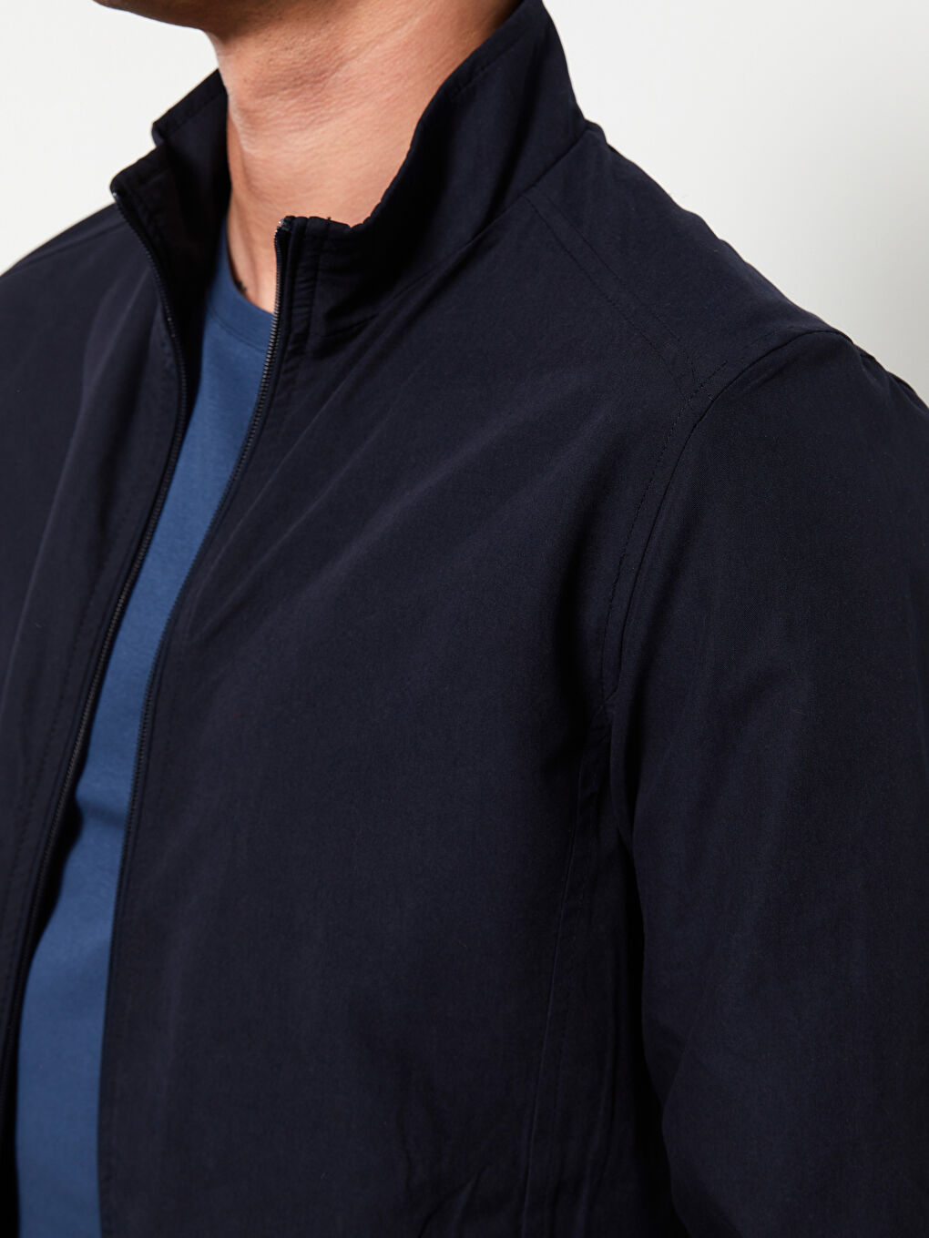 Standard Fit Funnel Neck Men's Coat-3