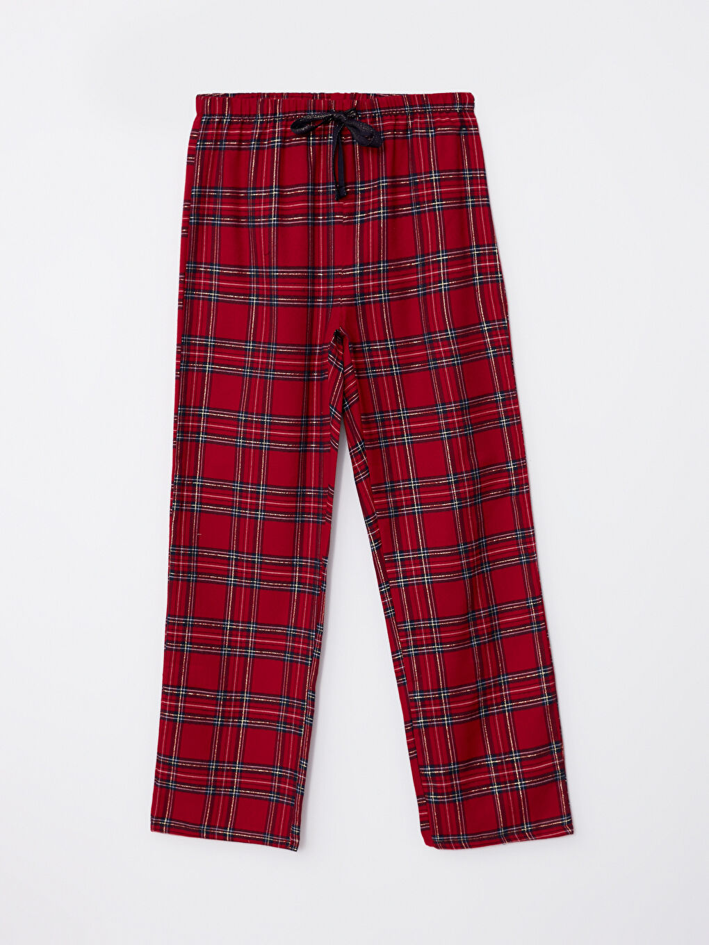 LCW DREAM Kirmizi Gömlek Yaka Ekose Kadın Pijama Takımı - 7