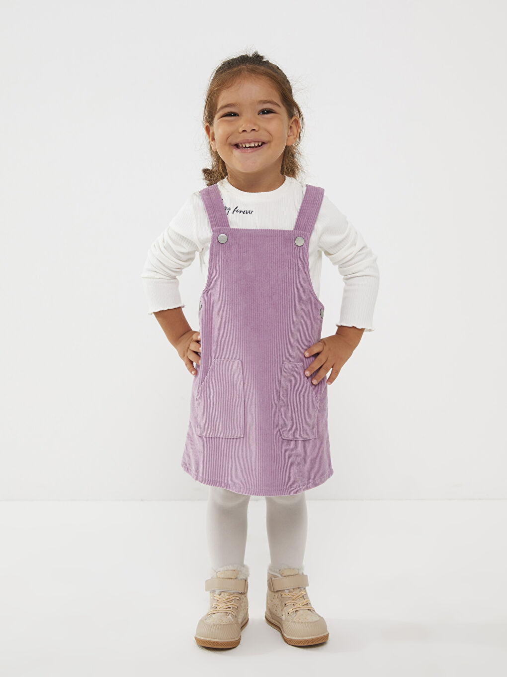 فستان سلوبت بيبي بناتي سادة بدون حمالات بياقة مربعة-1