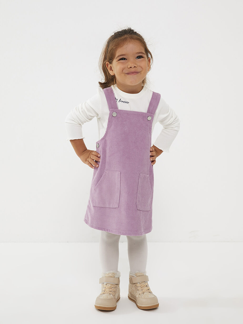 فستان سلوبت بيبي بناتي سادة بدون حمالات بياقة مربعة-2