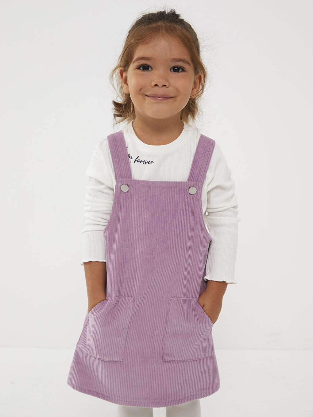 فستان سلوبت بيبي بناتي سادة بدون حمالات بياقة مربعة-3