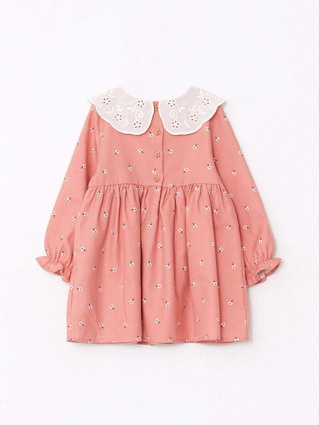 Bebe Collar Long Sleeve Printed Baby Girl Dress-1