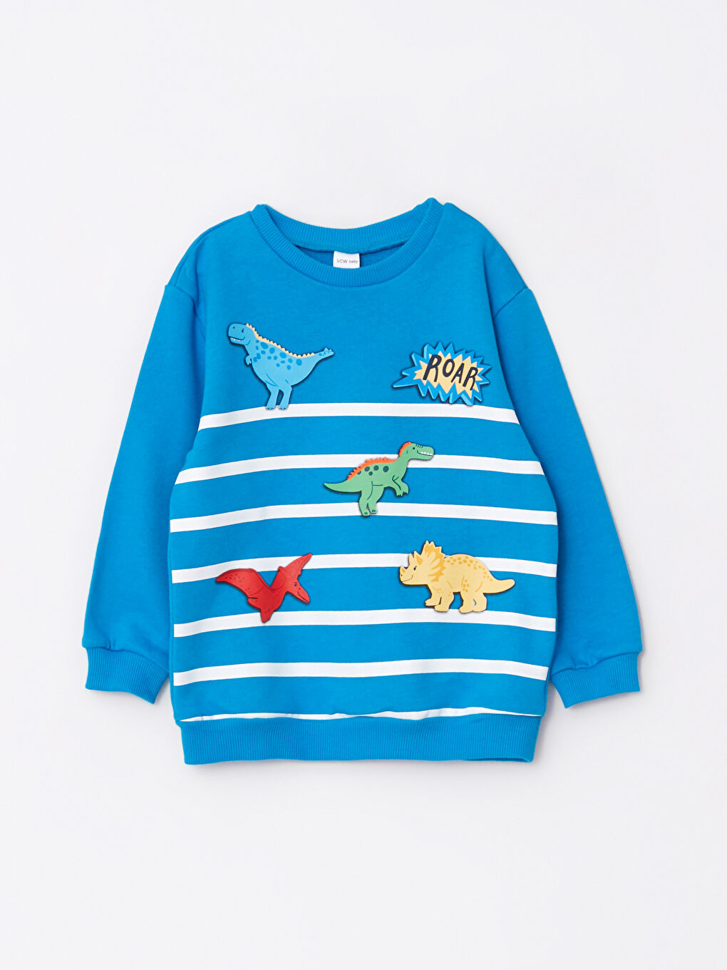 Mavi Bisiklet Yaka Uzun Kollu Baskılı Erkek Bebek Sweatshirt-1