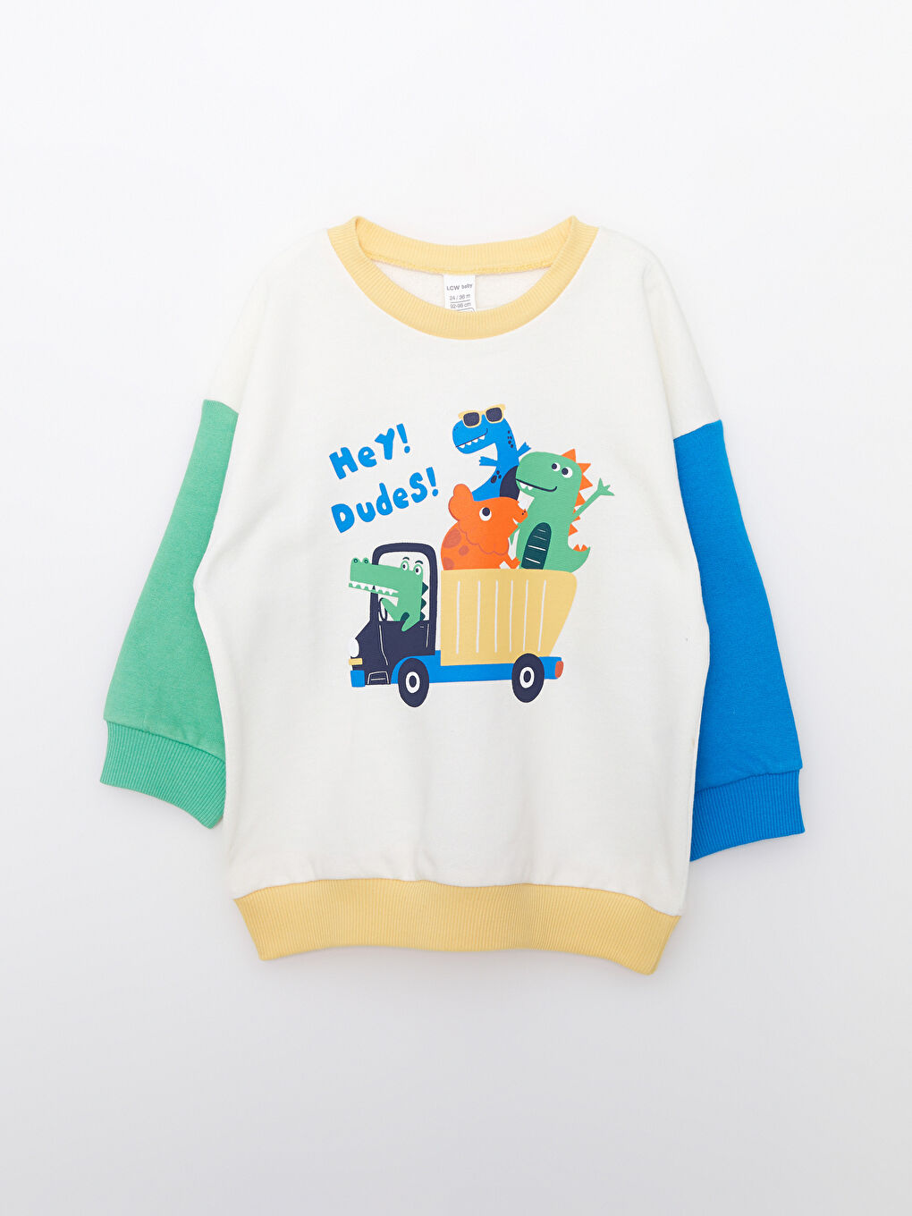 LCW baby Ekru Bisiklet Yaka Uzun Kollu Erkek Bebek Sweatshirt 2'li - 1