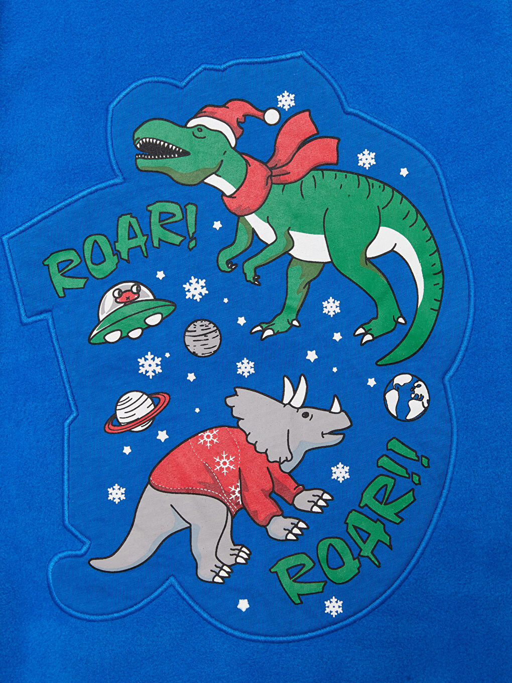 Crew Neck Christmas Themed Long Sleeve Fleece Boys Pajamas Set-6