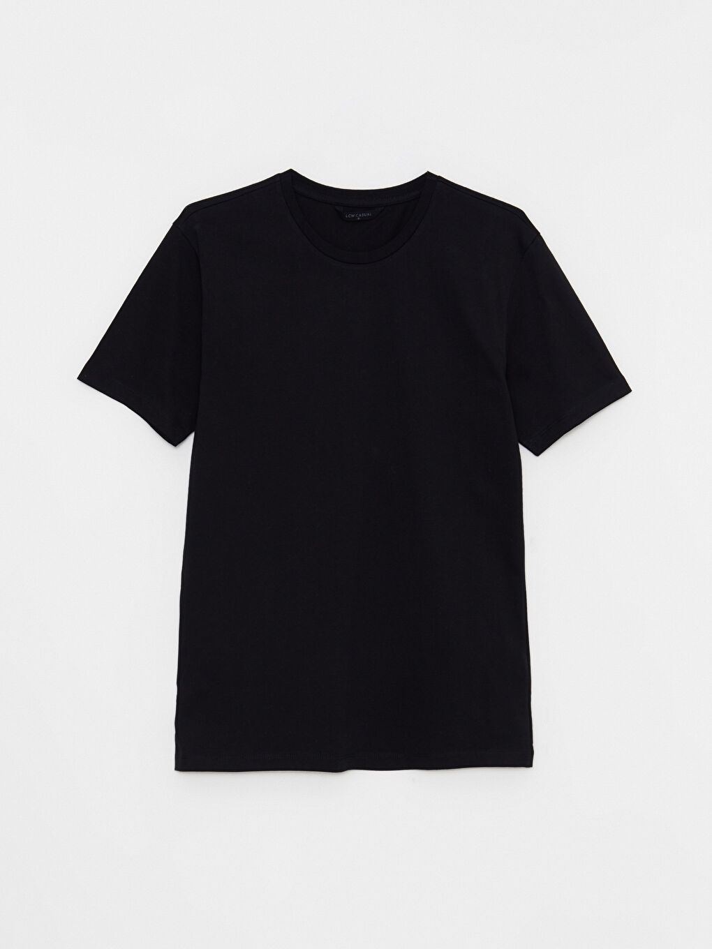 Siyah Bisiklet Yaka Kısa Kollu Basic Penye Erkek Tişört 2'li-10