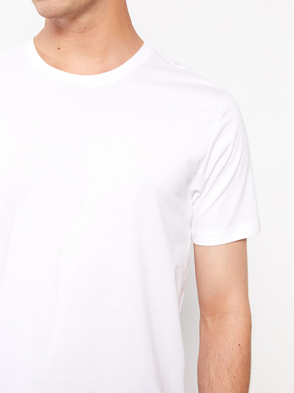 Siyah Bisiklet Yaka Kısa Kollu Basic Penye Erkek Tişört 2'li-6