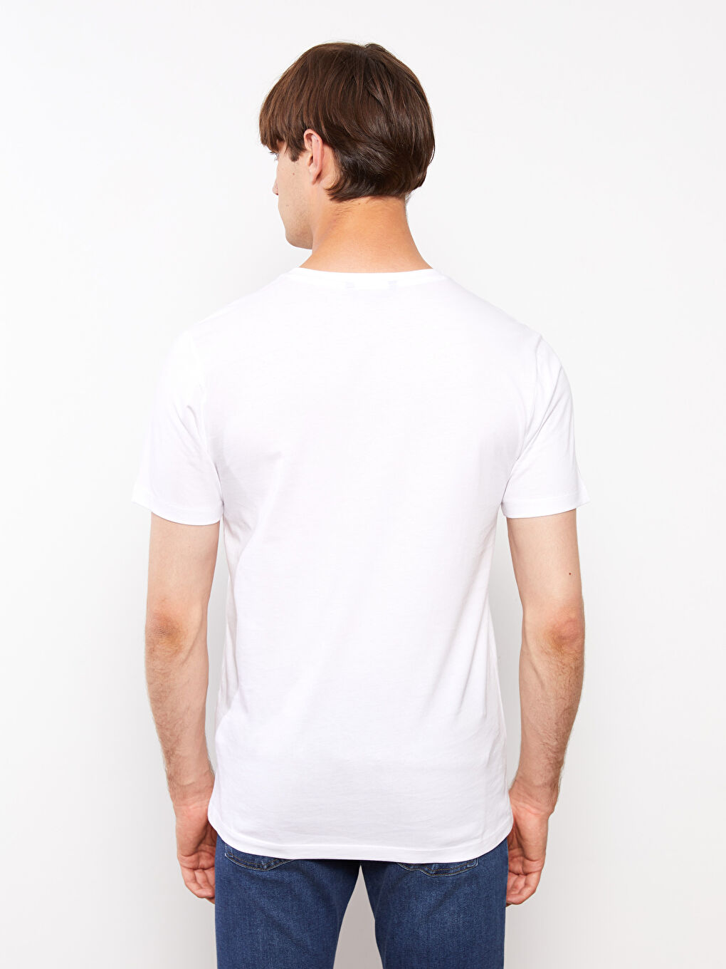 Siyah Bisiklet Yaka Kısa Kollu Basic Penye Erkek Tişört 2'li-8