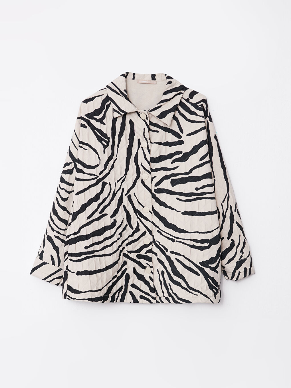 Patterned Long Sleeve Women's Shirt Jacket-5