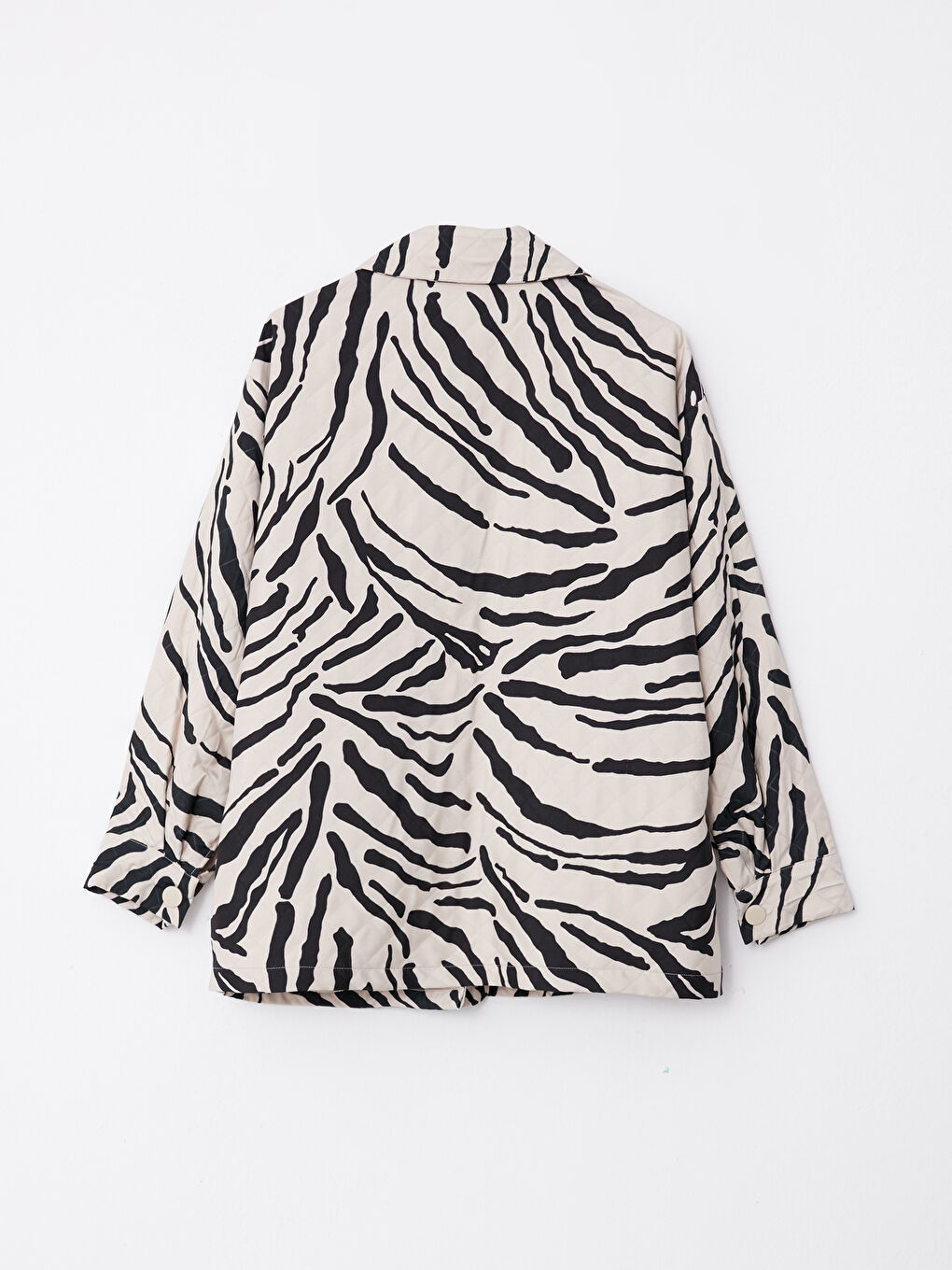 Patterned Long Sleeve Women's Shirt Jacket-6
