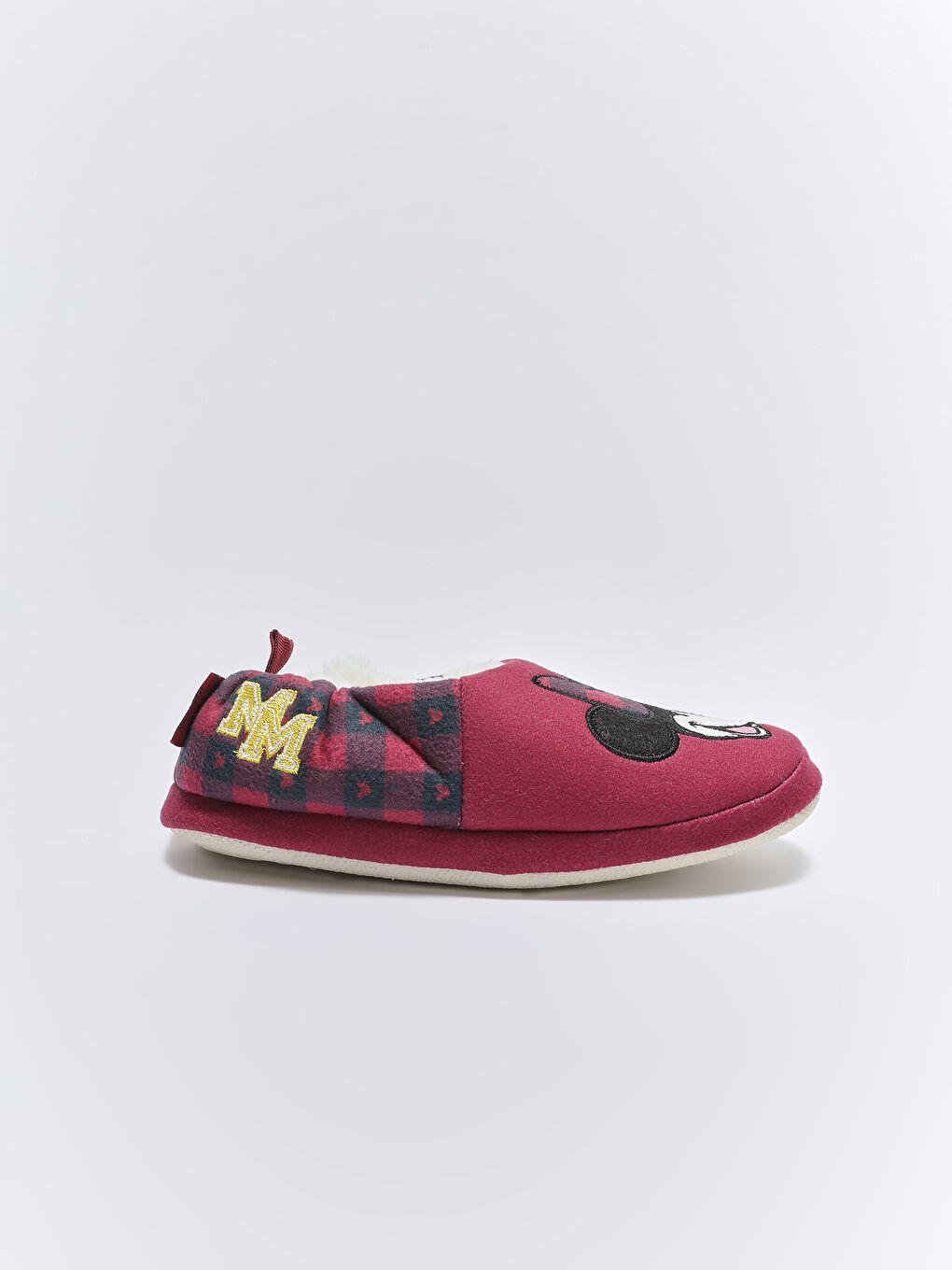 Bordo Minnie Mouse Lisanslı Kız Çocuk Ev Terliği-1