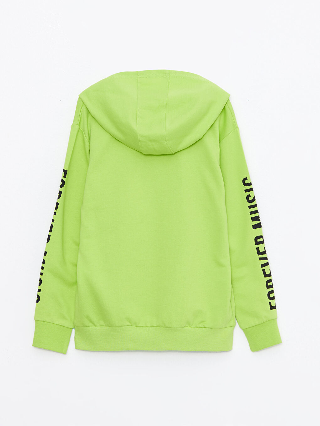 Yeşil Kapüşonlu Baskılı Uzun Kollu Erkek Çocuk Sweatshirt-1