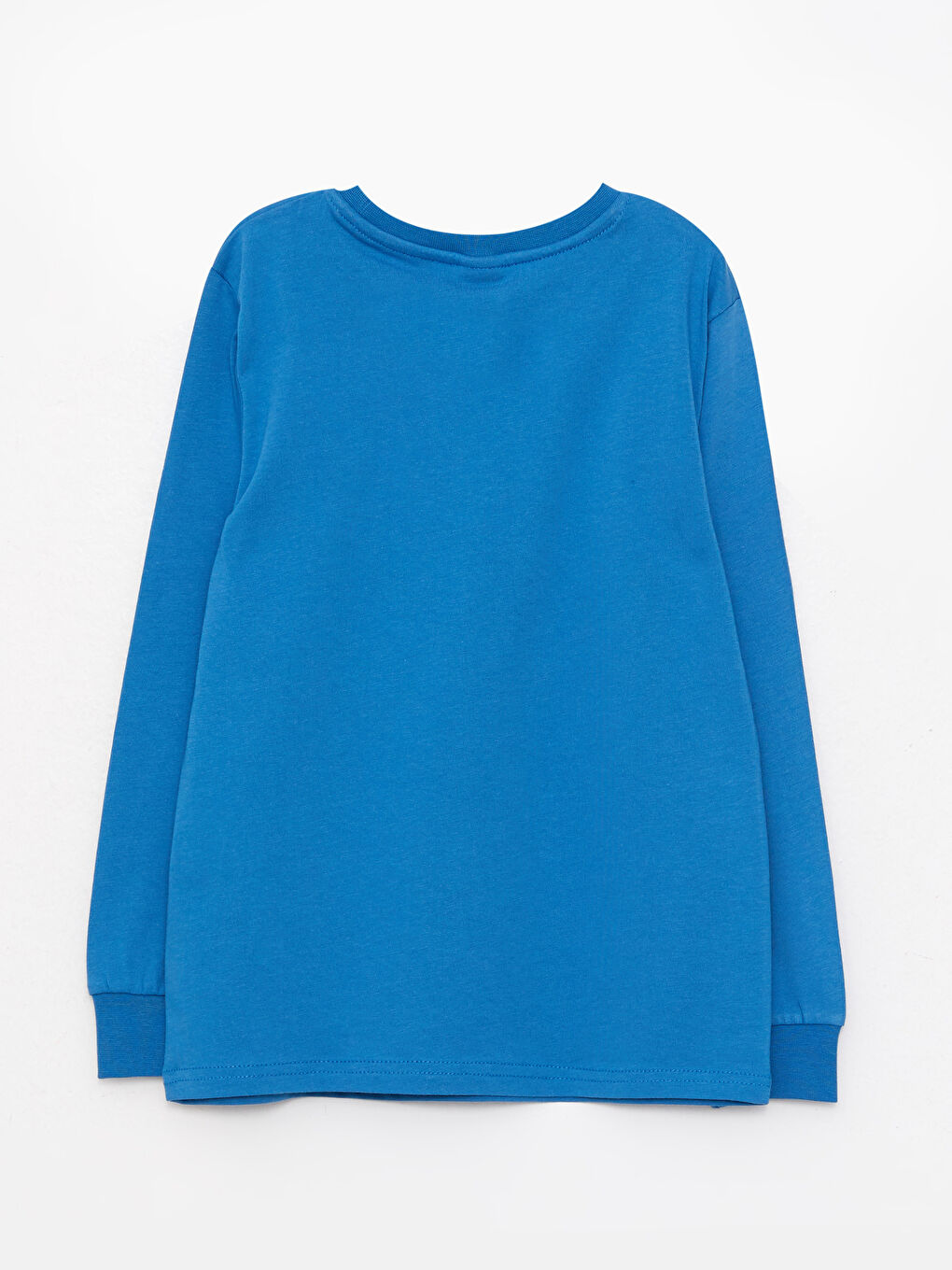 Mavi Bisiklet Yaka Baskılı Uzun Kollu Erkek Çocuk Tişört-1