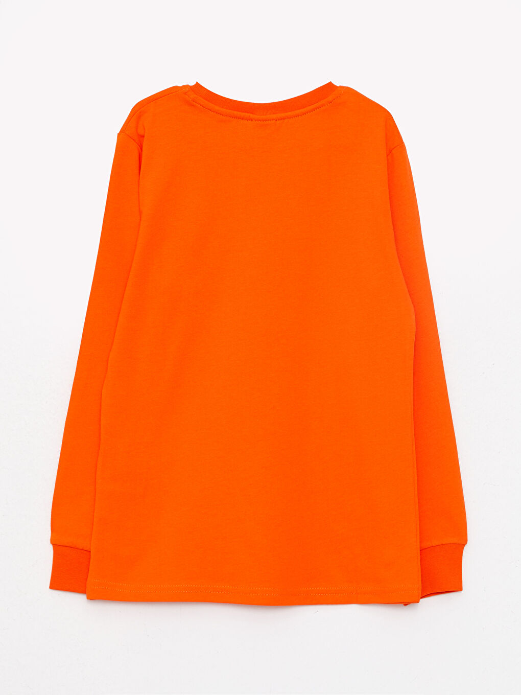 Turuncu Bisiklet Yaka Baskılı Uzun Kollu Erkek Çocuk Tişört-1