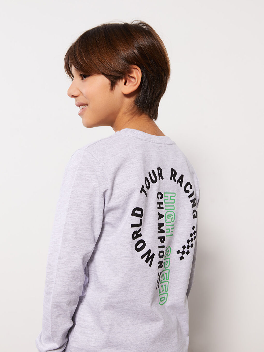 Bluza cu Mânecă Lungă Imprimată cu Guler Rotund și Pantaloni de Trening pentru Băieți-3