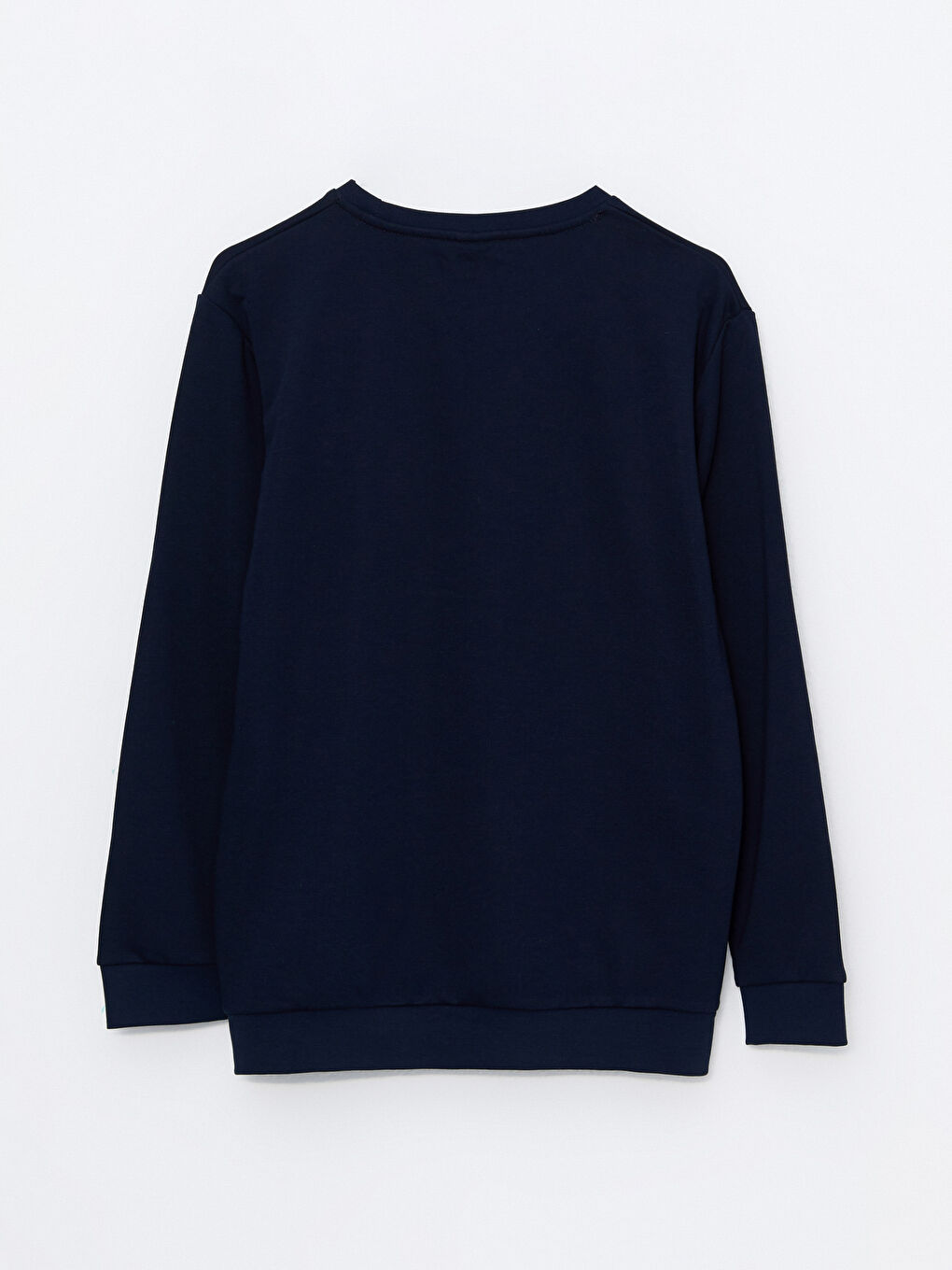 Lacivert Bisiklet Yaka Baskılı Uzun Kollu Erkek Çocuk Sweatshirt-1