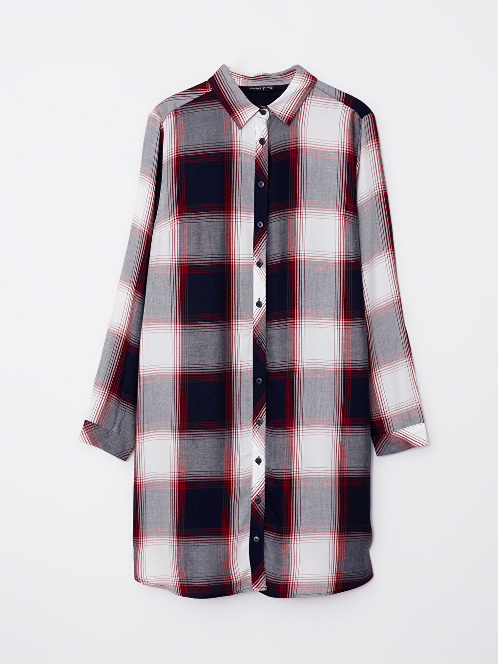 LCWAIKIKI Classic Plaid Long Sleeve Viscose Women's Shirt Tunic -W2EK83Z8-LN6