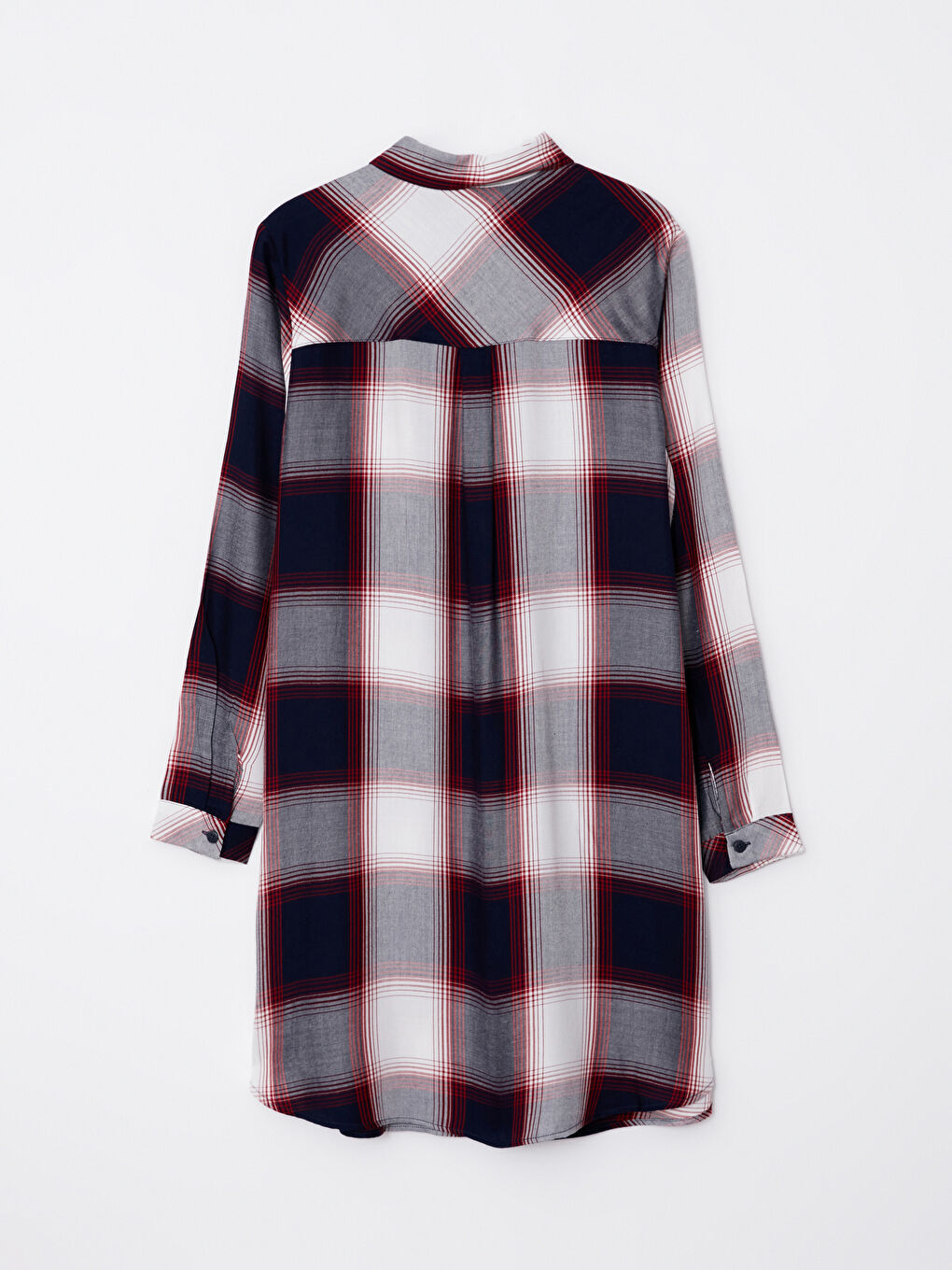 LCWAIKIKI Classic Plaid Long Sleeve Viscose Women's Shirt Tunic -W2EK83Z8-LN6