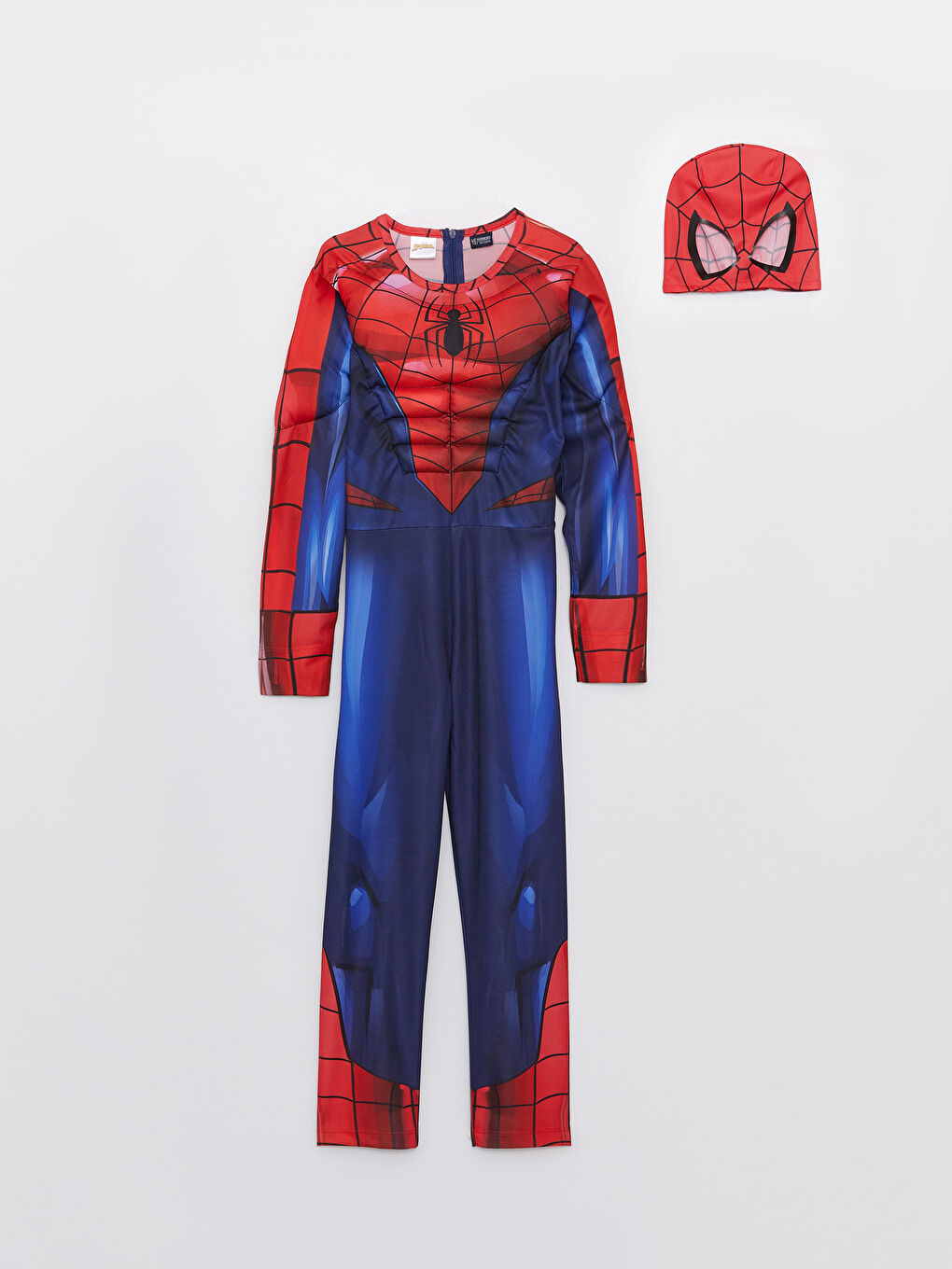 زي سبايدرمان مطبوع بياقة دائرية وكم طويل للأولاد