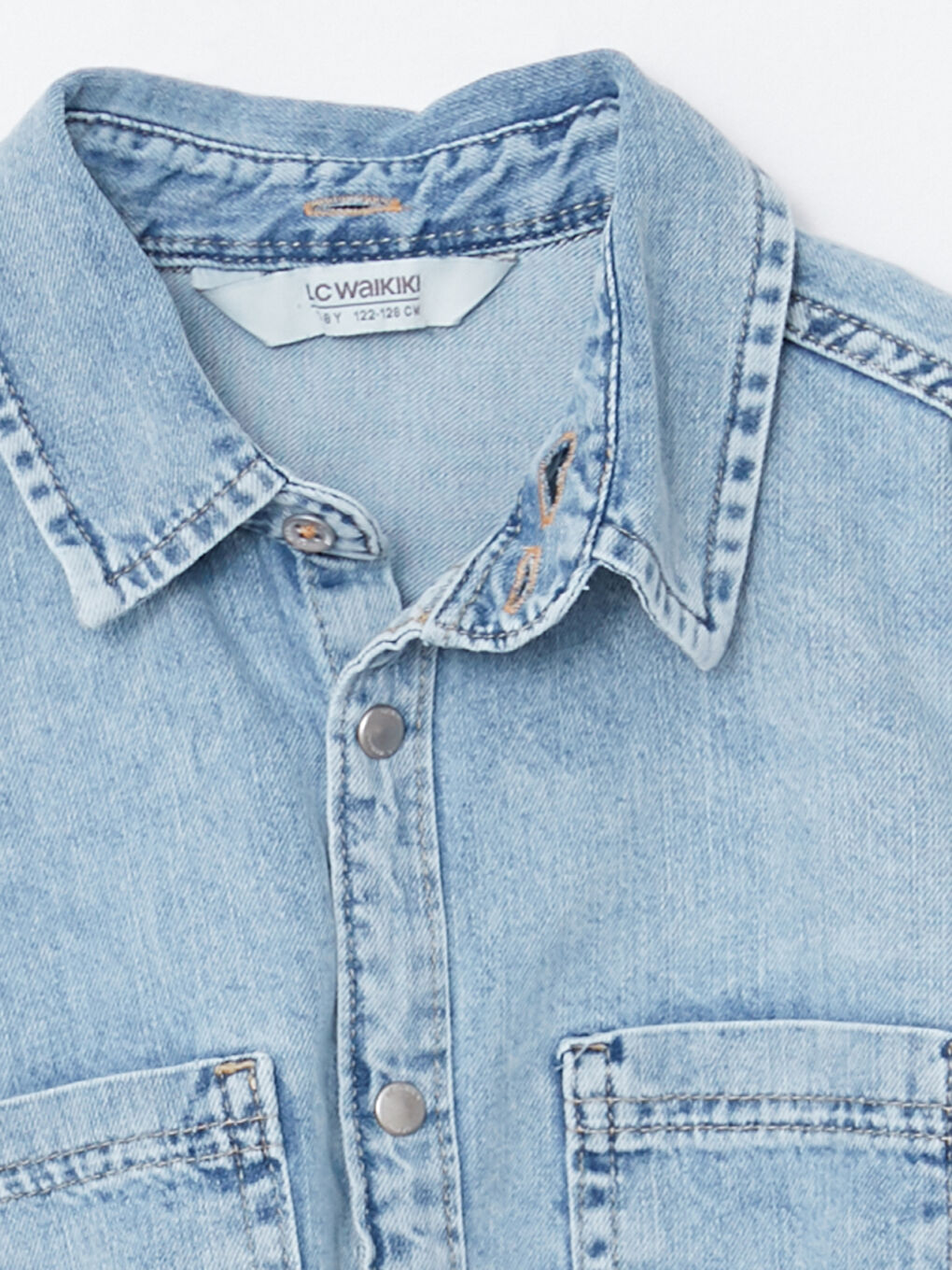 Hooded Basic Long Sleeve Boy Jean Shirt-3