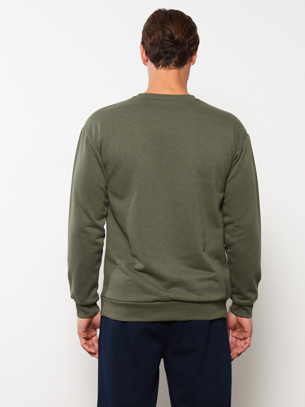 Bisiklet Yaka Uzun Kollu Baskılı Erkek Sweatshirt-4