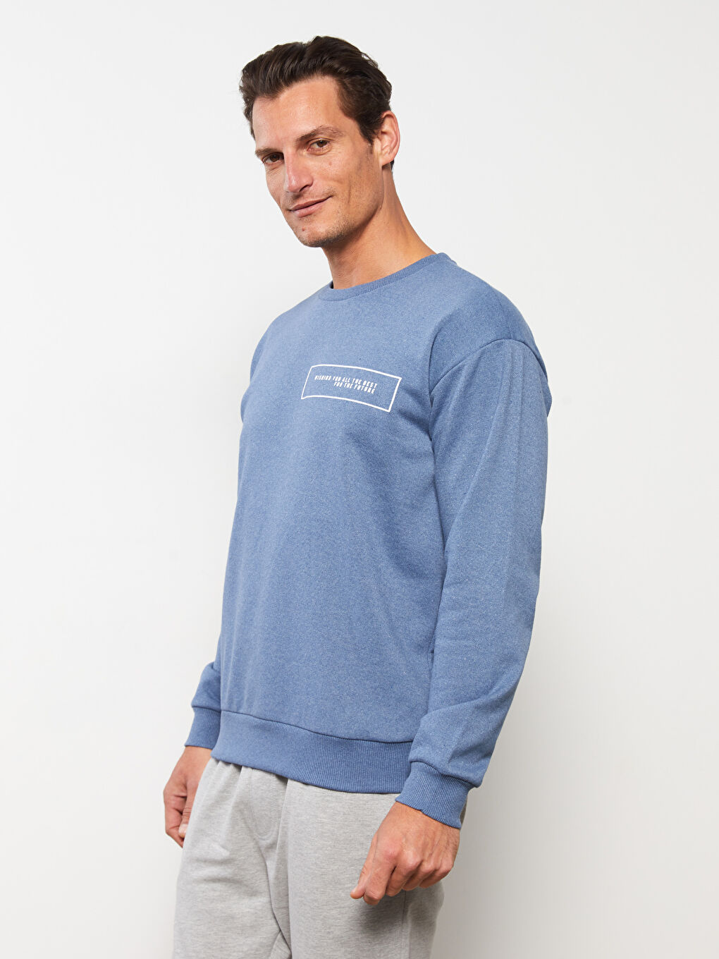 Crew Neck Long Sleeve Men's Sweatshirt-1